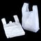 Άσπρες 100 βιοδιασπάσιμες πλαστικές τσάντες, λιπασματοποιήσιμες τσάντες αγορών μορφής μπλουζών